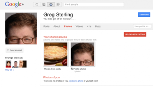 Screenshot Hauptnavigation im Profil bei Google+